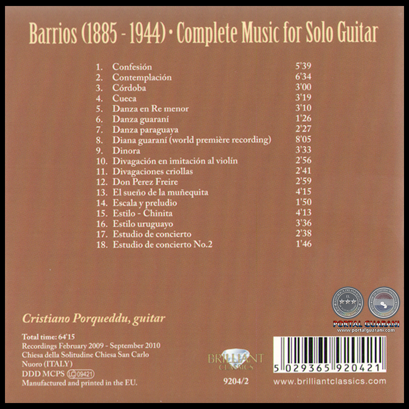 AGUSTÍN BARRIOS - CRISTIANO PORQUEDDU - MATERIAL Nº 2